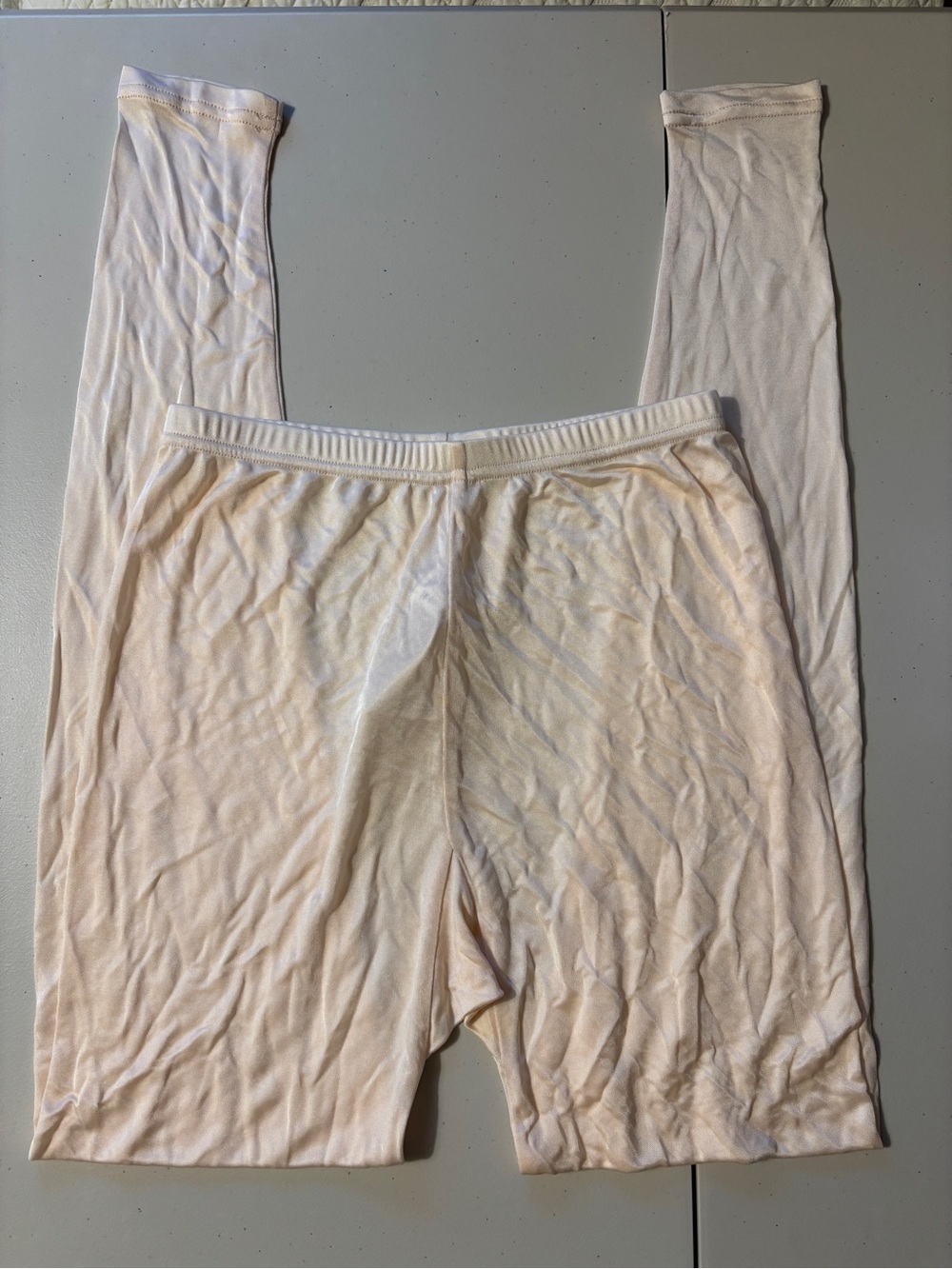 Mulberry Silk Pajama Set Size Small Lite Pink Long Johns Minimalist Quiet Luxury - Picture 10 of 15